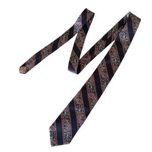 Vintage Christian Dior Mens Paisley Silk Tie Made In USA 60" Classic Business